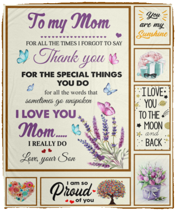 MOM SON THANK YOU Fleece Blanket - 50x60