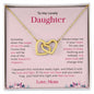 To My Lovely Daughter - Interlocking Hearts Necklace