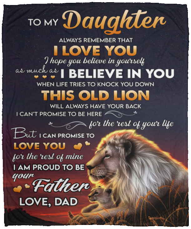 Daughter This Old Lion Fleece Blanket - 50x60