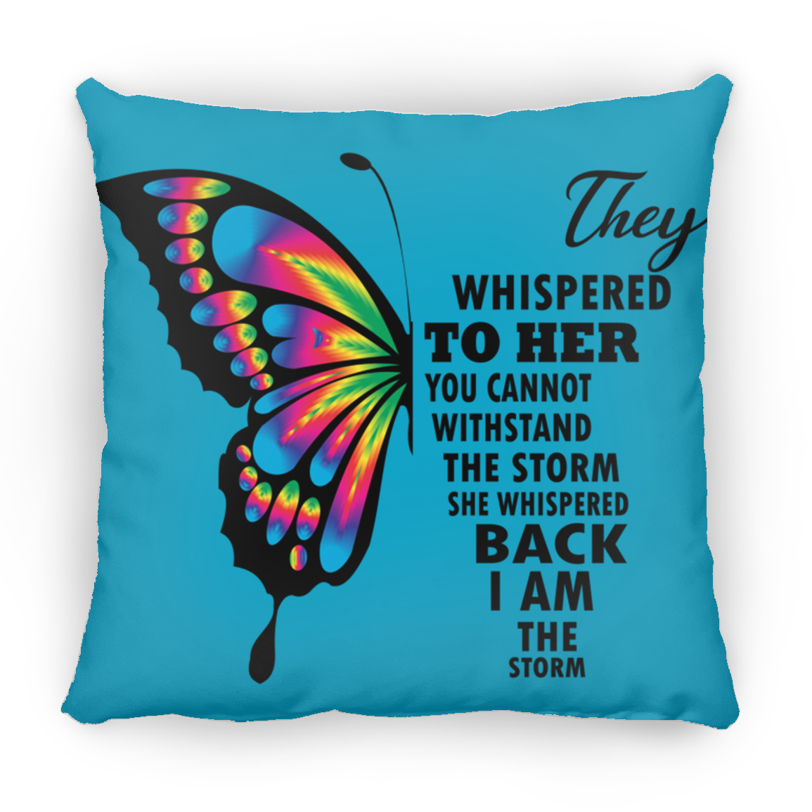 Butterfly Large Square Pillow 16.5 x 15.5