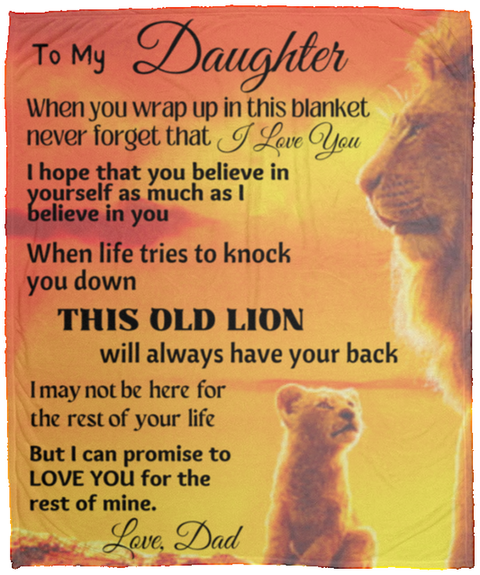 Daughter Lion Fleece Blanket - 50x60