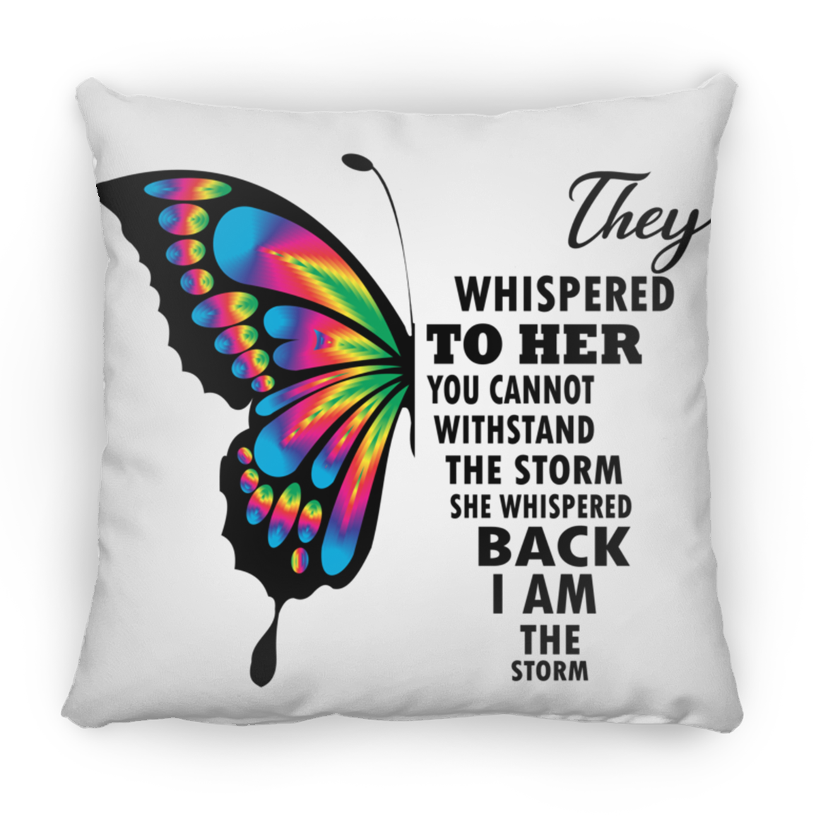 Butterfly Large Square Pillow 16.5 x 15.5