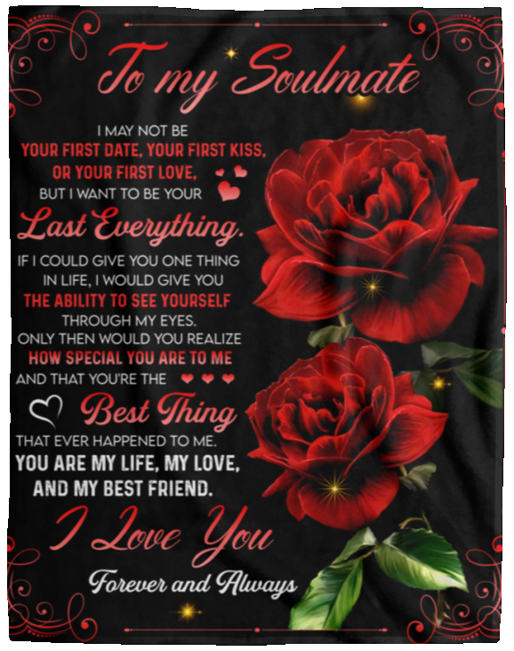 SOULMATE ROSE Fleece Blanket - 60x80