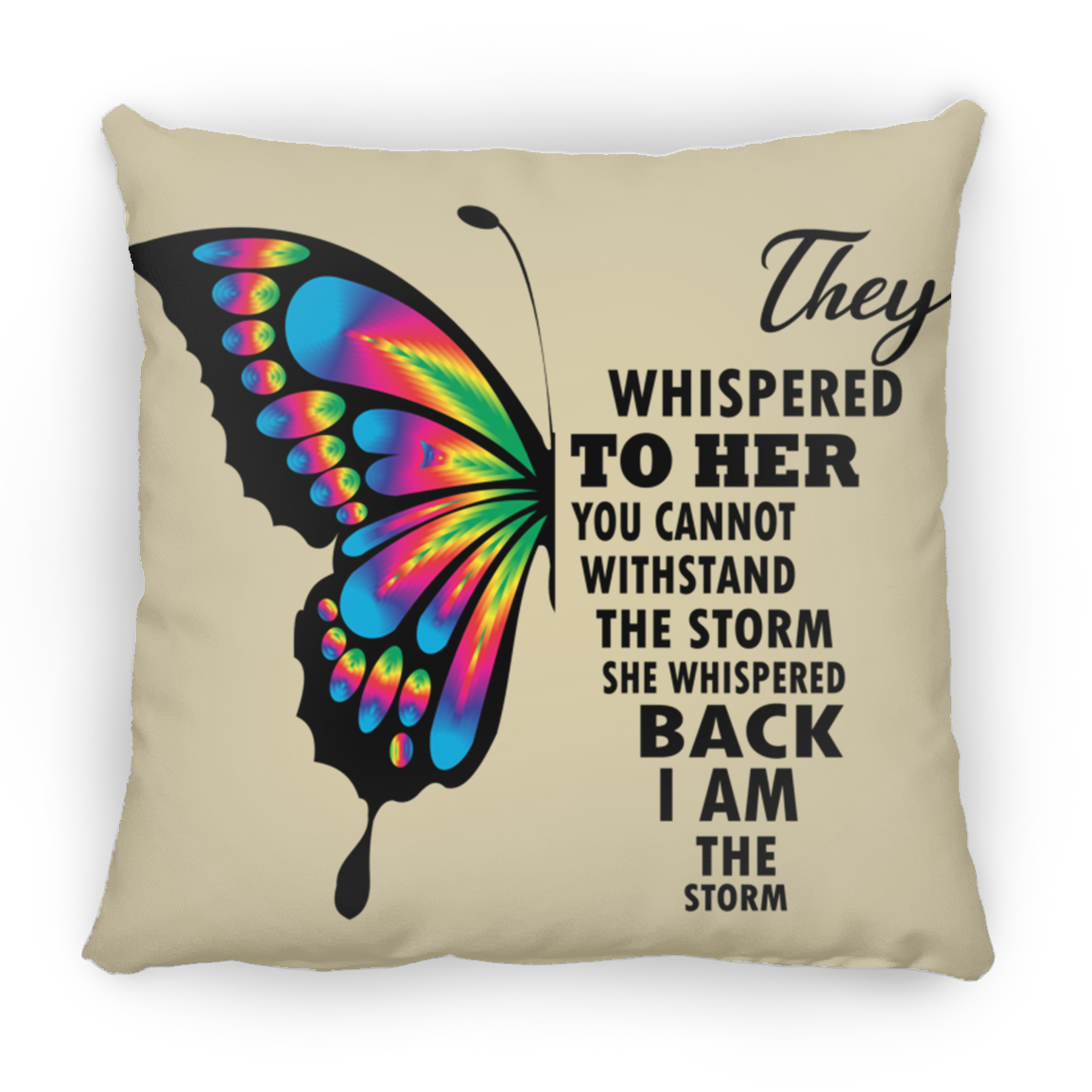 Butterfly Large Square Pillow 16.5 x 15.5