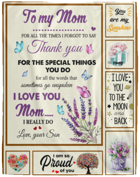 MOM SON THANK YOU Fleece Blanket - 60x80